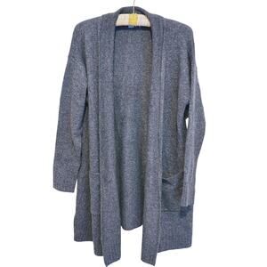 CeCe Open Front Cardigan Sweater Size Small Gray Quiet Luxury Minimalist Cozy